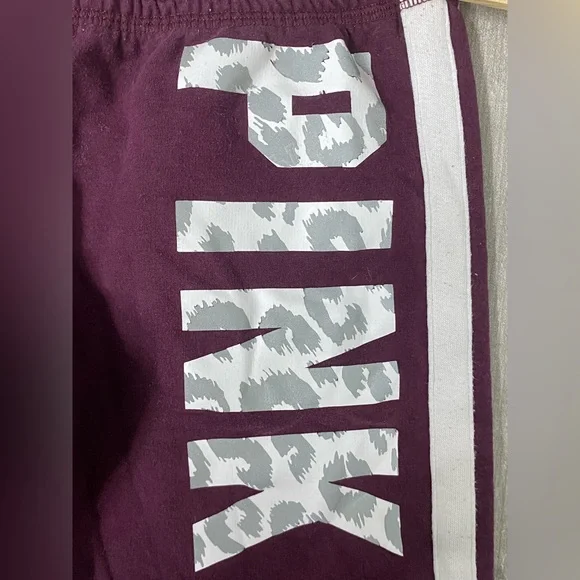 Victoria's Secret PINK cowl neck sweatshirt matching pants leopard print logo XS - Picture 7 of 16